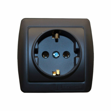 Розетка із заземленням 16 А Acura Графіт