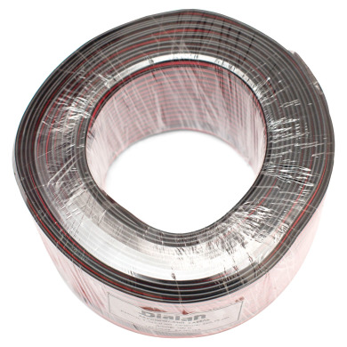 Акустичний кабель Dialan CCA 2x0.75 мм ПВХ 100 м Чорно-Червоний