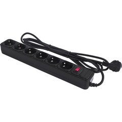 Фильтр-удлинитель сетевой LogicPower LP-X6, 6 розеток, черный, 3,0 м
