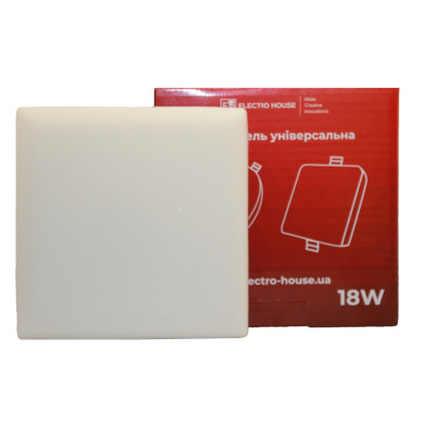 LED панель універсальна квадратна 120 мм 18Вт, холодна біла 6500К, 1500 Лм.