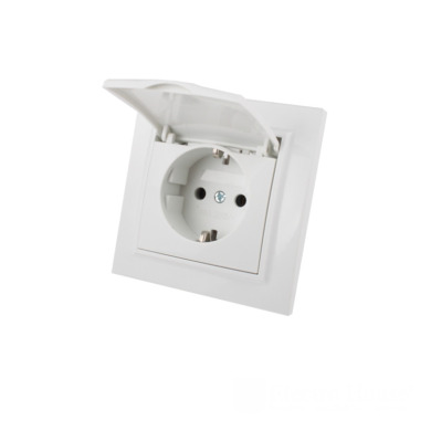 Розетка з кришкою IP44 з/з 16 А Enzo Білий