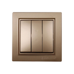 Вимикач потрійний Розкішно золотий