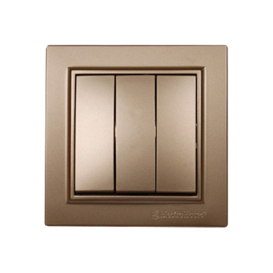 Вимикач потрійний Розкішно золотий