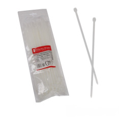 Стяжка кабельна Білий 5х250 мм 100шт/п.