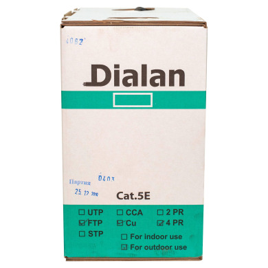 Вита пара FTP Cat.5E 4PR Cu (100МГц) PE Outdoor 305м Dialan
