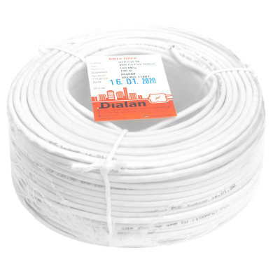 Вита пара UTP Cat.5E 4PR CU (100 МГц) PVC Indoor 100м Dialan