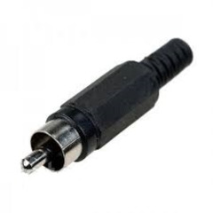 Пластиковый штекер RCA папа под пайку (Черный) ( Пачка 250 Шт.)