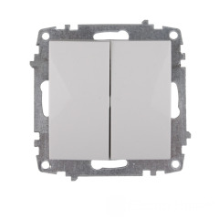 Механізм подвійного вимикача Enzo Білий