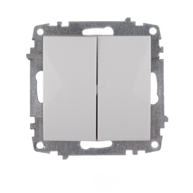 Механізм подвійного вимикача Enzo Білий