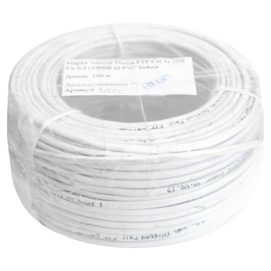 Вита пара FTP Cat.5E 2PR CU (350МГц) PVC Indoor 100м Dialan