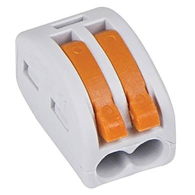 Клема з’єднувальна універсальна 2 отвори/ 0,08-2,5мм2 32А 250В (100 шт. в коробке)