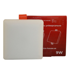 LED панель універсальна квадратна 100 мм 9Вт, холодний білий 6500К, 800 Лм