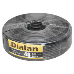 RG6U 48W CCS 1,02 мм (черный) 75 Ом 100 м Dialan