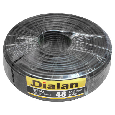 RG6U 48W CCS 1,02 мм (чорний) 75 Ом 100 м Dialan