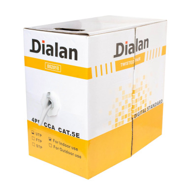 Вита пара Dialan UTP Cat.5E 4PR CCA 0.48 мм PVC Indoor 305 м