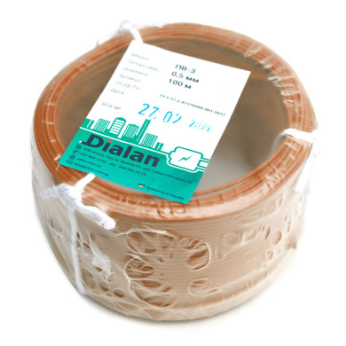Провід Dialan ПВ-3 0,5 коричневий CU (100м)