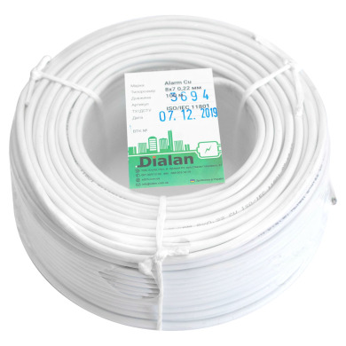 Сигнальний кабель Dialan Cu 8x7 / 0.22 неекранований бухта 100м
