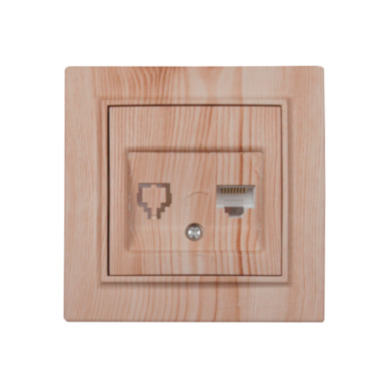 Розетка компьютерная 1x8P8C Enzo Светлое дерево