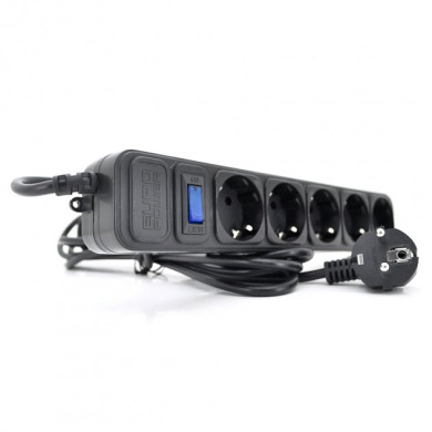 Фільтр-подовжувач мережевий EUROPOWER EPB518 5 розеток,чорний 1,8 м, ( пакет )