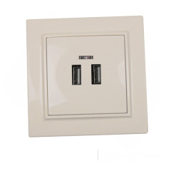 Розетка USB (2 порта) 2 A Enzo Латте