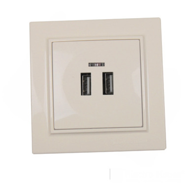 Розетка USB (2 порта) 2 A Enzo Латте