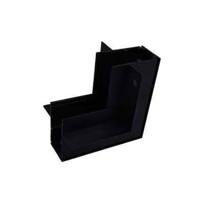 Угол трековой магнитной рейки врезной вертикальный Черный