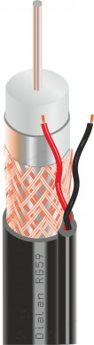 Dialan RG59 Cu 0,8+2x0,50 мм С питанием Чёрный 305 м