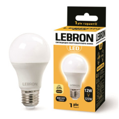 LED ЛАМПА LEBRON L-A60, 12W, Е27, 3000K, 1100LM