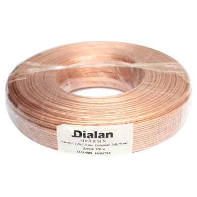 Акустический кабель Dialan CCA 2x0.75 мм ПВХ 100 м