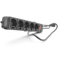 Фильтр-удлинитель сетевой MERLION B518P 5 розеток, черный 1,80 м, (пакет)