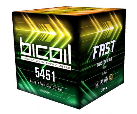 Витая пара BiCoil UTP Cat.5e 4PR Cu 0.51 мм PE Outdoor 305м