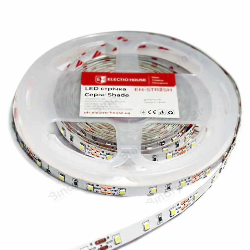 LED стрічка 5Вт 12 В 2835 60 діодів 550Лм/Вт нейтральний білий 4500K (серія Shade), гарантія 2 роки ElectroHouse EH-STR2SH — фото 2