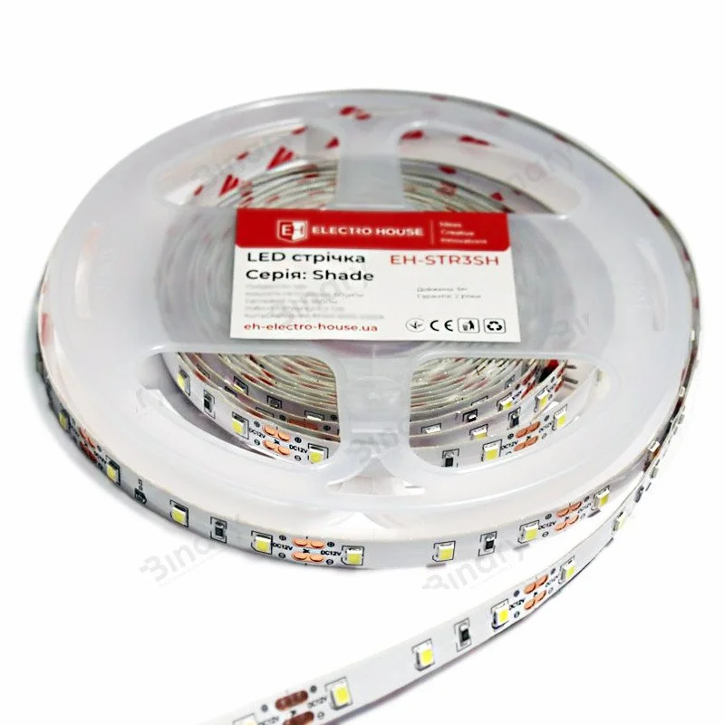 LED стрічка 5Вт 12 В 2835 60 діодів 110Лм/Вт холодний білий 6500К (серія Shade), гарантія 2 роки