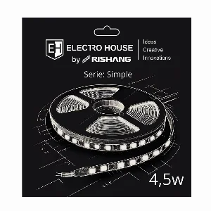 LED стрічка 4,5Вт 12В SMD2835 60 діодів, 540 Лм , холодний білий 6500К, серія Simple Electro House by Rishang