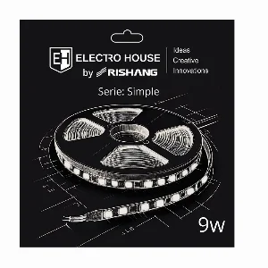 LED стрічка 9Вт 12В SMD2835 120 діодів, 900 Лм , нейтральний білий 4000К, серія Simple Electro House by Rishang