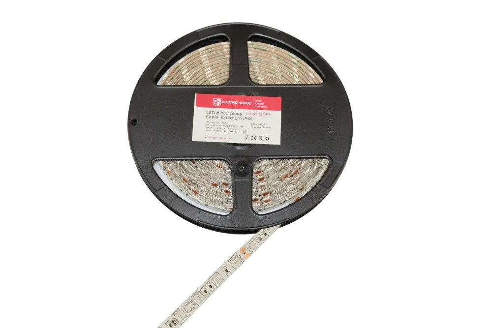 LED фітострічка 12Вт 12В SMD5050 60 діодів, червоний+синій, серія Externum IP65 , гарантія 3 роки ElectroHouse EH-STR27IPF — фото 2