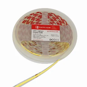 LED лента 10Вт 24В COB 320 диодов лимонный, серия COB, гарантия 3 года
