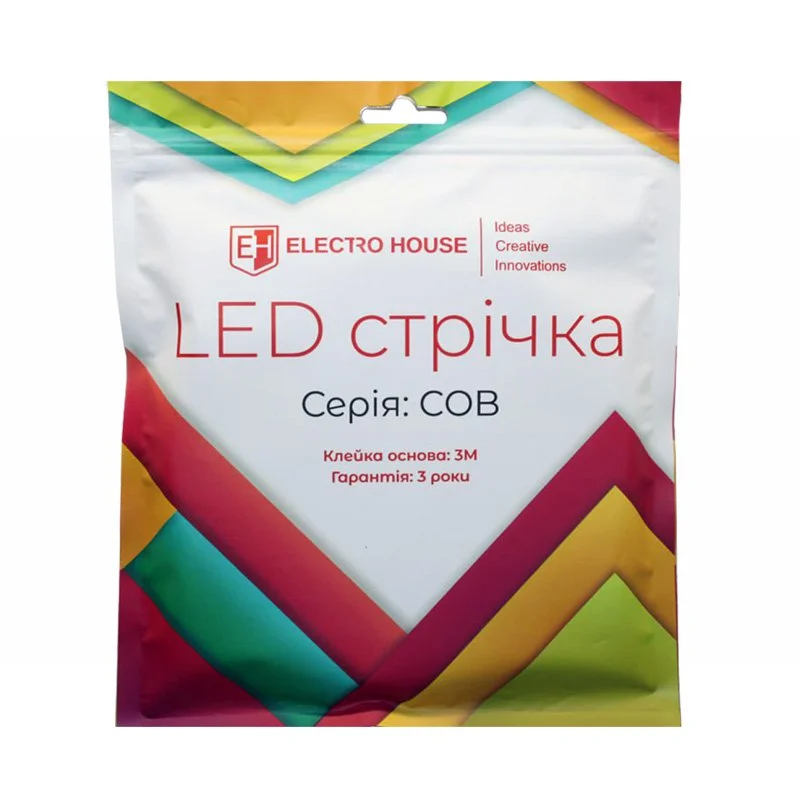 LED стрічка 10Вт 24В COB 320 діодів, блакитний, серія COB, гарантія 3 роки ElectroHouse EH-STR15COBIB — фото 3