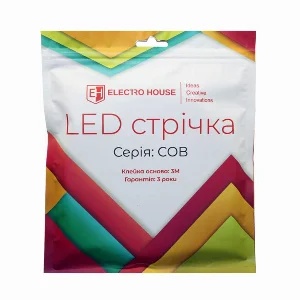 LED стрічка 10Вт 24В COB 320 діодів, блакитний, серія COB, гарантія 3 роки ElectroHouse EH-STR15COBIB — фото 3