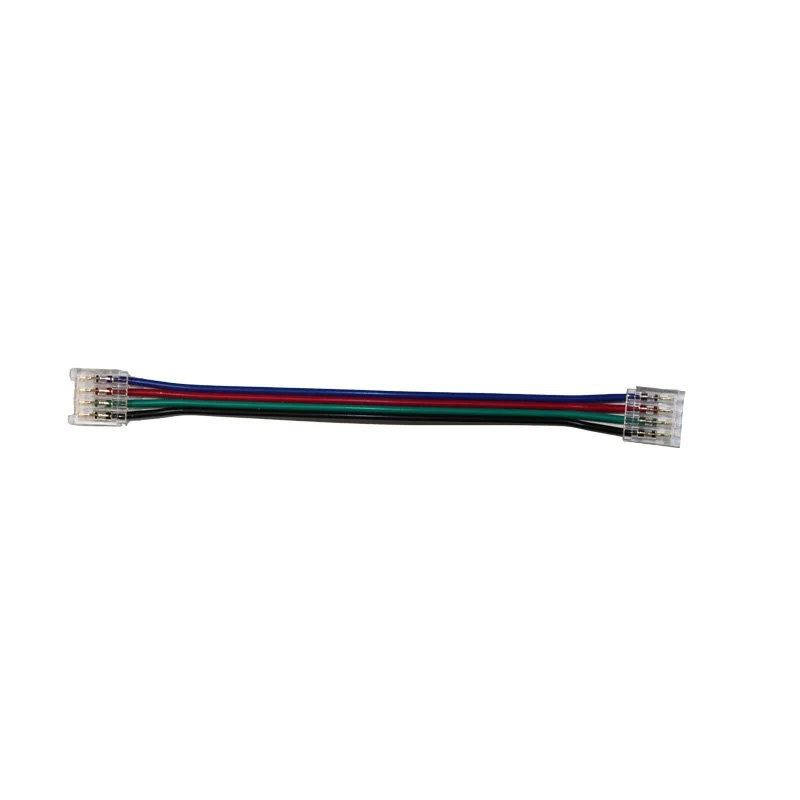 Конектор  прямий 10 мм стрічка-стрічка RGB IP20  з проводом 15см, прозорий