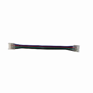 Конектор  прямий 10 мм стрічка-стрічка RGB IP20  з проводом 15см, прозорий