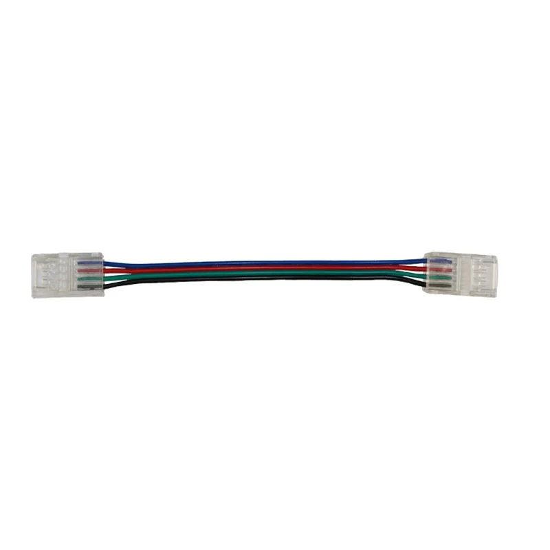 Конектор  прямий 10 мм стрічка-стрічка RGB IP65  з проводом 15см, прозорий