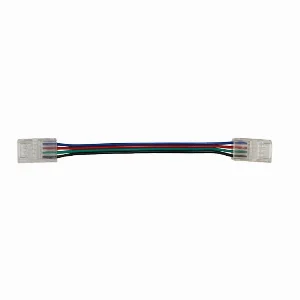 Конектор  прямий 10 мм стрічка-стрічка RGB IP65  з проводом 15см, прозорий