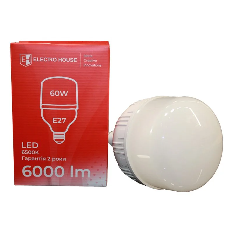 LED лампа T140 60Вт E27 6500К 6000 Лм ElectroHouse EH-LMP-T60C — фото 2