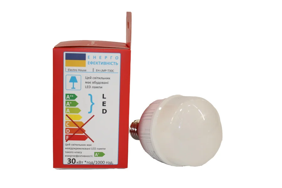 LED лампа   T80 30Вт E27  6500К 2700 Лм  165-265 В