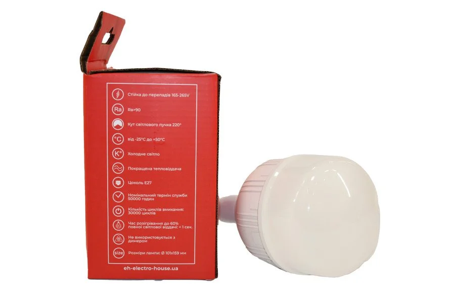 LED лампа Т100  40Вт E27  6500К 3600 Лм  165-265 В