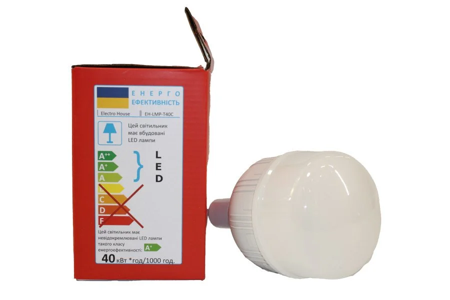 LED лампа Т100 40Вт E27 6500К 3600 Лм 165-265 В ElectroHouse EH-LMP-T40C — фото 2