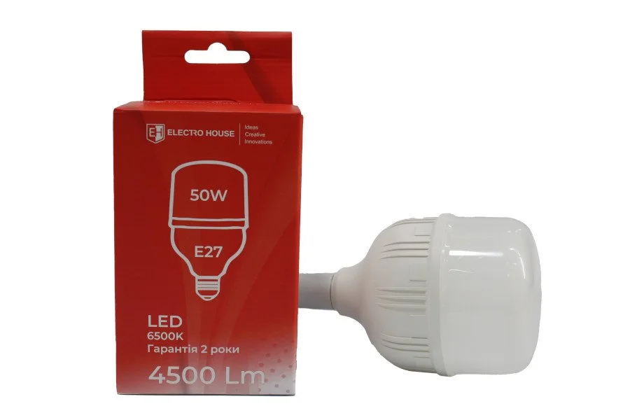 LED лампа Т120 50Вт E27 6500К 4500 Лм 165-265 В ElectroHouse EH-LMP-T50C — фото 3