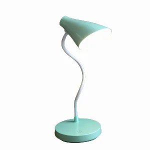 LED светильник настольный аккумуляторный конусный, голубой