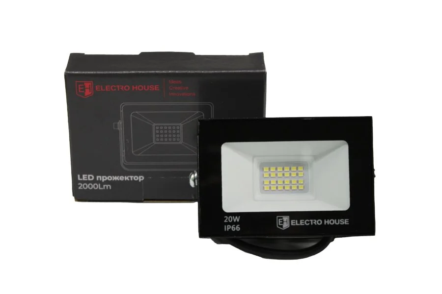 LED прожектор  2000 Лм   20Вт  6500К   холодний білий  SMD2835